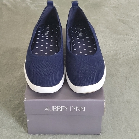 Aubrey Lynn Al-Amelina Slip-on Upper Knit Fabric Flat  Navy Size 10M - Picture 3 of 12